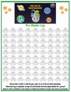Winter Reading Program pre-reader log